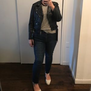 Zara Basic vegan leather cropped jacket